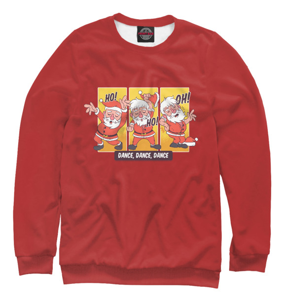 Свитшот для мальчиков с изображением Santa dance цвета Белый