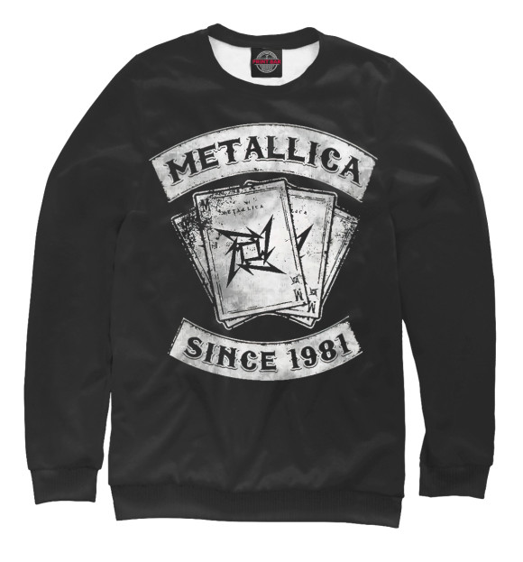 Женский свитшот с изображением Metallica цвета Белый