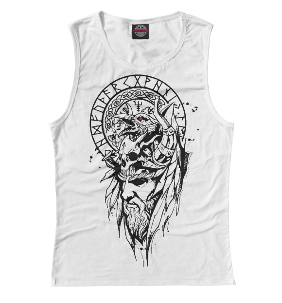 Майка для девочки с изображением Один и его ворон цвета Белый