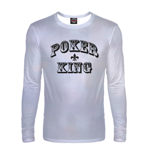 Мужской лонгслив с изображением Poker King цвета Белый