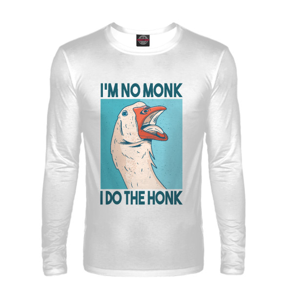 Мужской лонгслив с изображением I do the honk цвета Белый