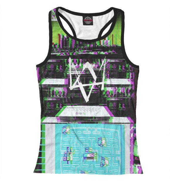 Женская майка-борцовка с изображением Watch Dogs цвета Белый