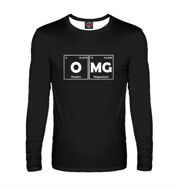 Мужской лонгслив с изображением OMG цвета Белый