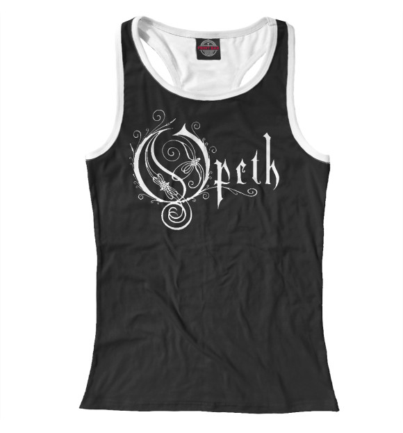Женская майка-борцовка с изображением Opeth цвета Белый