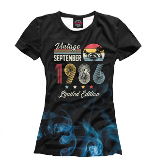 Женская футболка Vintage September 1986