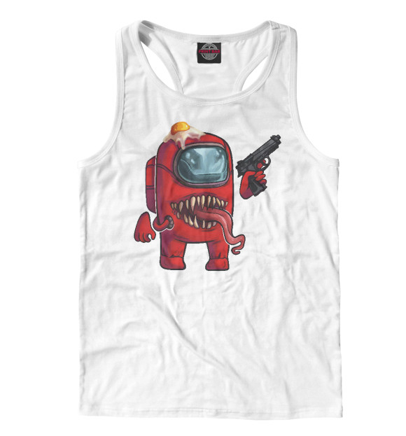 Мужская майка-борцовка с изображением Among us цвета Белый