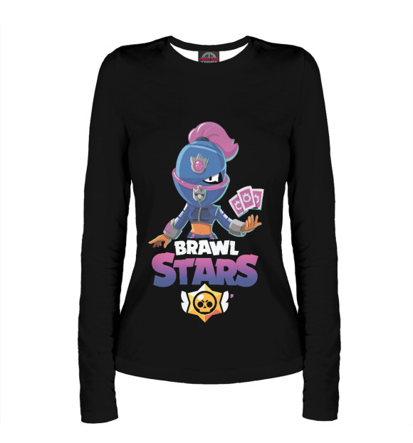 Женский лонгслив с притом Brawl Stars TARA цвета Белый Женский лонгслив с изображением Brawl Stars TARA цвета Белый