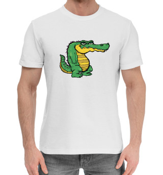 Хлопковая футболка для мальчиков Крокодил недовольный