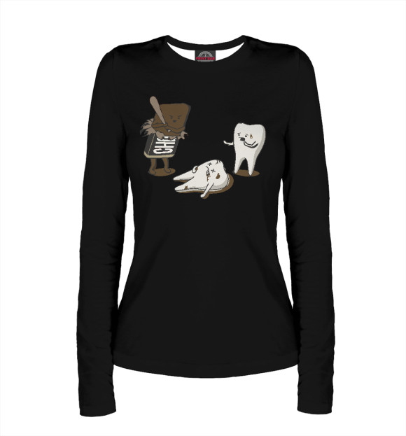 Женский лонгслив с притом Нападение цвета Белый Женский лонгслив с изображением Нападение цвета Белый