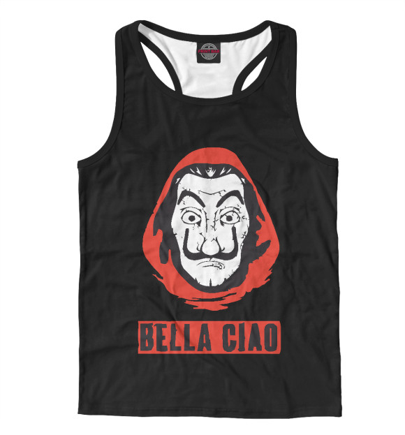 Мужская майка-борцовка с притом Bella Ciao цвета Белый Мужская майка-борцовка с изображением Bella Ciao цвета Белый