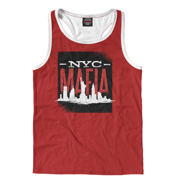 Мужская майка-борцовка с изображением Нью Йоркская мафия цвета Белый