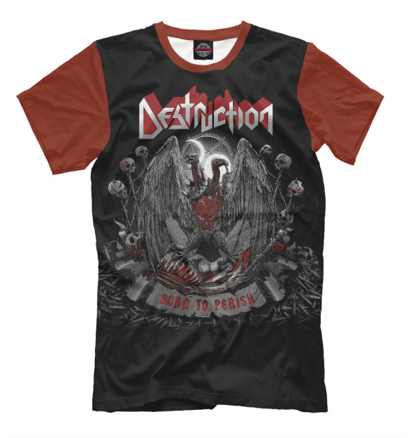 Мужская футболка с изображением Destruction цвета Белый