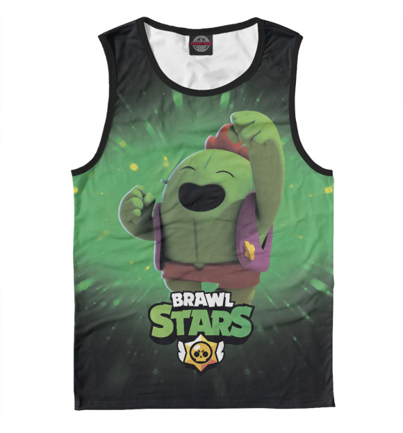 Майка для мальчика с притом Brawn Stars Spike цвета Белый Майка для мальчика с изображением Brawn Stars Spike цвета Белый