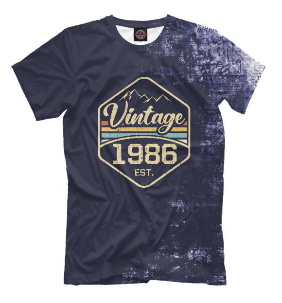 Мужская футболка с изображением Vintage 1986 Est. Retro цвета Белый