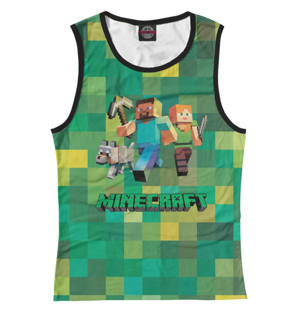 Майка для девочки с изображением Minecraft герои цвета Белый