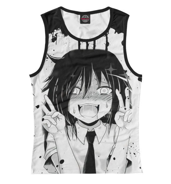 Майка для девочки с изображением Ahegao цвета Белый
