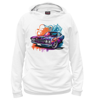 Muscle car в ярких цветах на белом