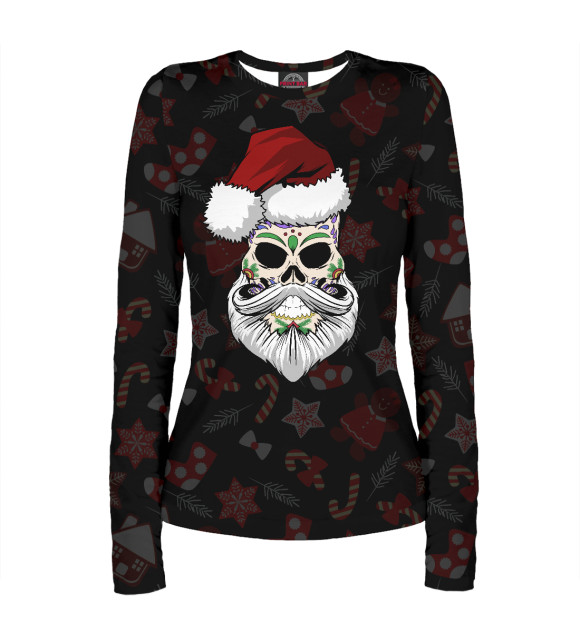 Женский лонгслив с изображением El Santa цвета Белый