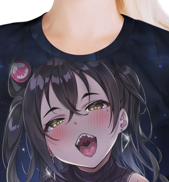 Футболка для девочек с изображением AHEGAO цвета Белый