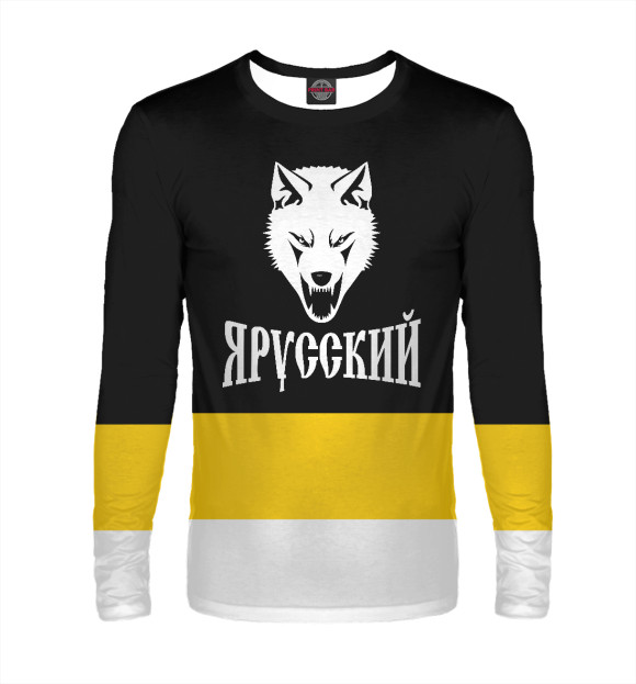 Мужской лонгслив с изображением Я Русский цвета Белый