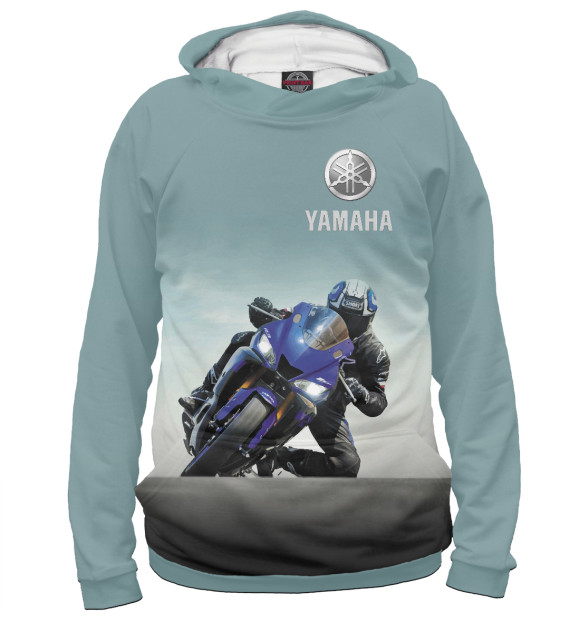 Мужское худи с изображением Yamaha цвета Белый