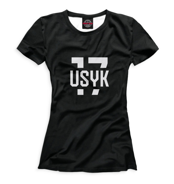 Женская футболка с изображением Usyk 17 цвета Белый