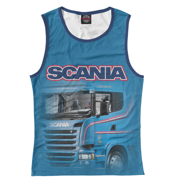 Майка для девочки с изображением SCANIA цвета Белый