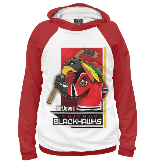 Мужское худи с изображением Chicago Blackhawks цвета Белый
