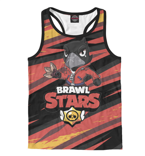 Мужская майка-борцовка с изображением Brawl Stars цвета Белый