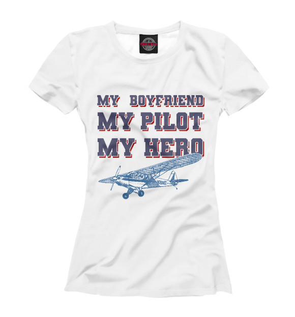 Женская футболка с изображением Мой друг, мой пилот цвета Белый