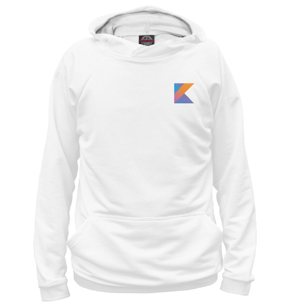 Женское худи с изображением Kotlin Logo цвета Белый