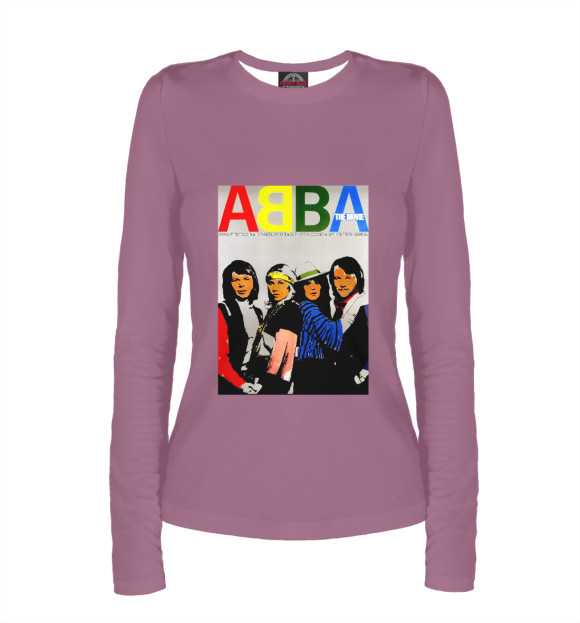 Женский лонгслив с изображением ABBA цвета Белый