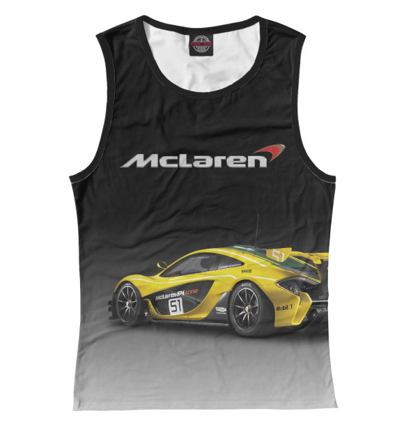 Майка для девочки с изображением McLaren цвета Белый