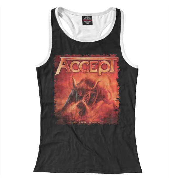 Женская майка-борцовка с притом Accept цвета Белый Женская майка-борцовка с изображением Accept цвета Белый