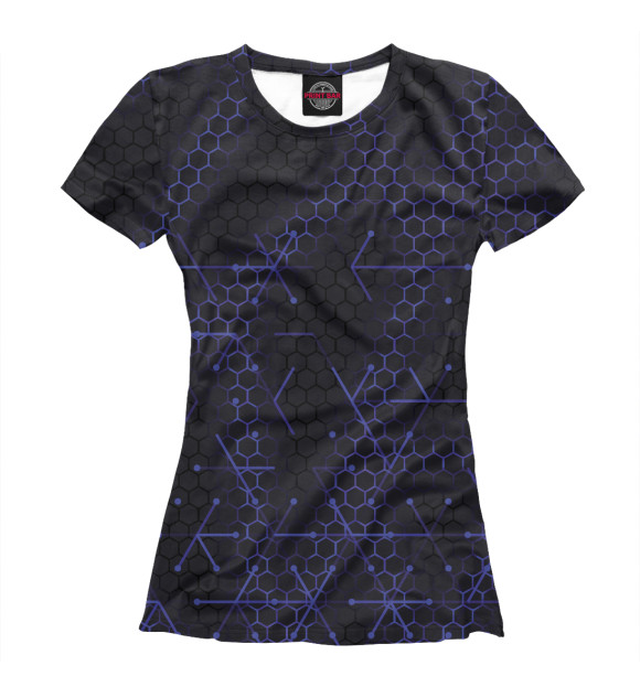 Женская футболка с изображением Стальные соты геометрия цвета Белый