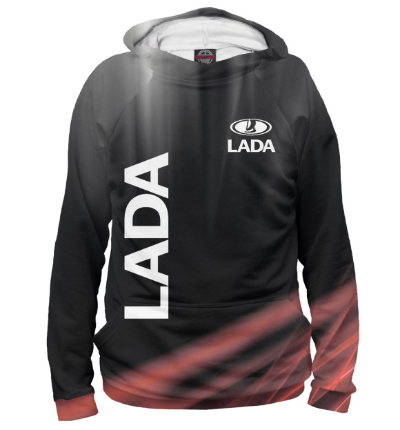 Женское худи с изображением LADA цвета Белый