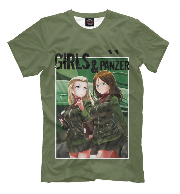 Мужская футболка с изображением Девушки и танки цвета Белый