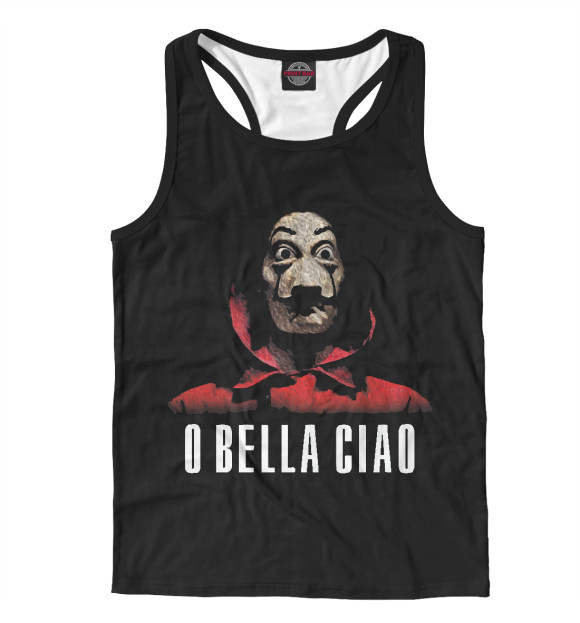 Мужская майка-борцовка с притом O Bella Ciao цвета Белый Мужская майка-борцовка с изображением O Bella Ciao цвета Белый
