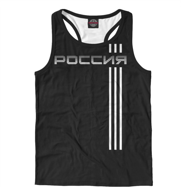 Мужская майка-борцовка с изображением Россия цвета Белый