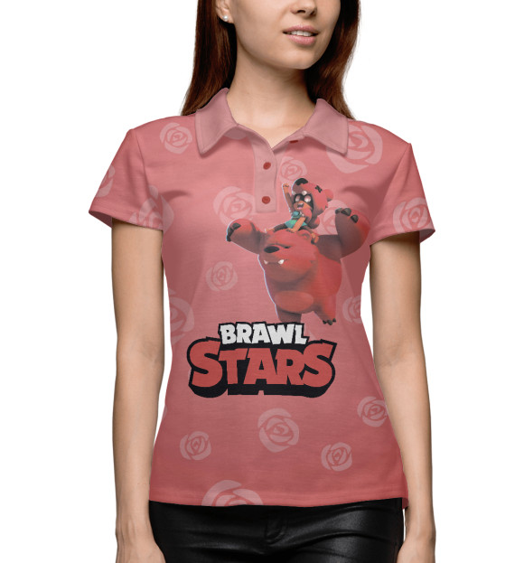 Женское поло с изображением Brawl stars Nita цвета Белый