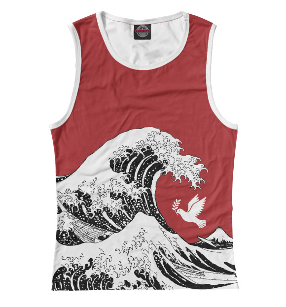 Майка для девочки с притом Нет Волне Голубь мира цвета Белый Майка для девочки с изображением Нет Волне Голубь мира цвета Белый