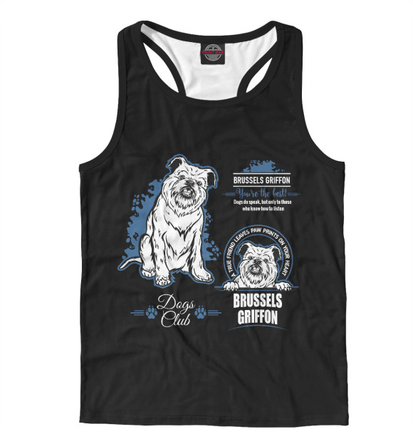 Мужская майка-борцовка с изображением Брюссельский гриффон цвета Белый