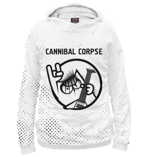 Худи для девочки с изображением Cannibal Corpse / Кот цвета Белый