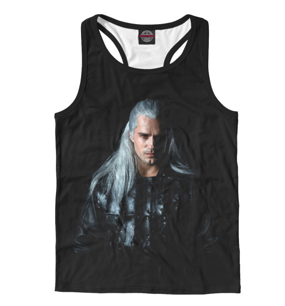 Мужская майка-борцовка с изображением Рыцарь с длинными волосами цвета Белый