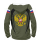 Женское худи RUSSIA на зелёном фоне