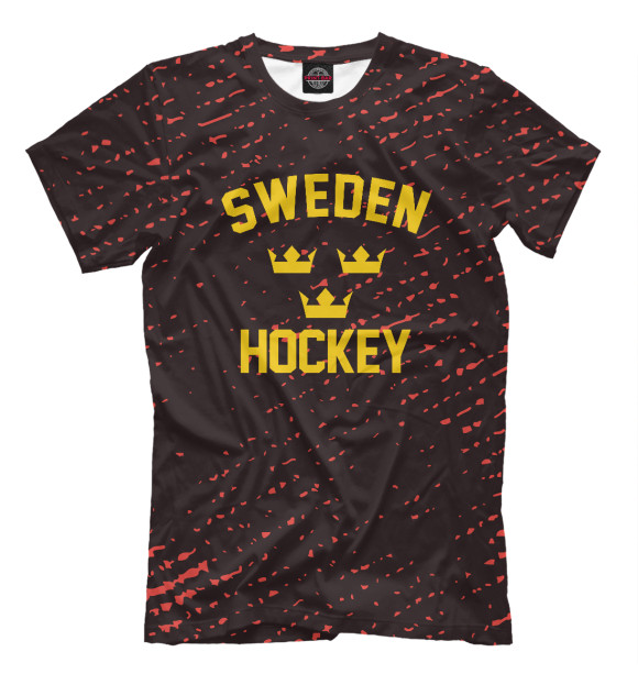 Мужская футболка с изображением Sweden hockey цвета Белый