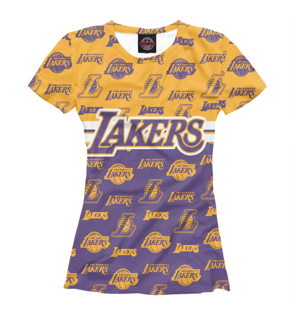 Женская футболка с изображением Los Angeles Lakers цвета Белый