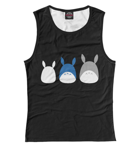 Женская майка с притом Тоторики цвета Белый Женская майка с изображением Тоторики цвета Белый