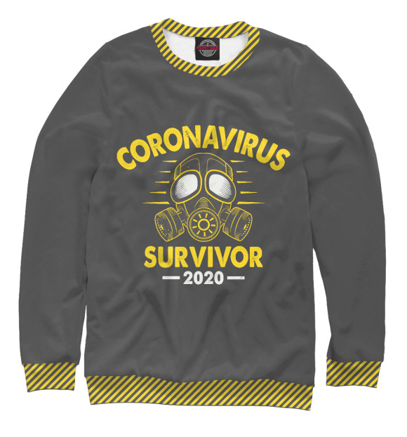 Женский свитшот с изображением Coronavirus цвета Белый