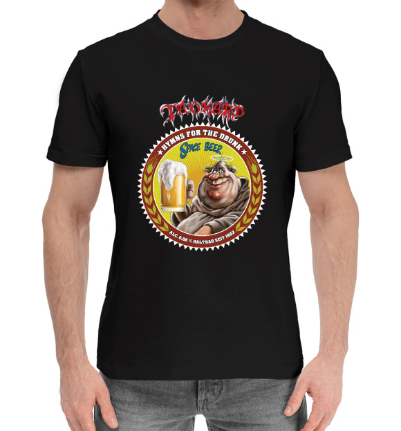 Мужская хлопковая футболка с притом Tankard цвета Черный Мужская хлопковая футболка с изображением Tankard цвета Черный